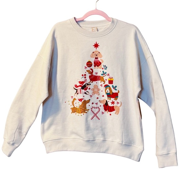 Dog Christmas Tree Sweatshirt • Holiday Puppies Graphic Cozy Crewneck - Picture 6 of 6